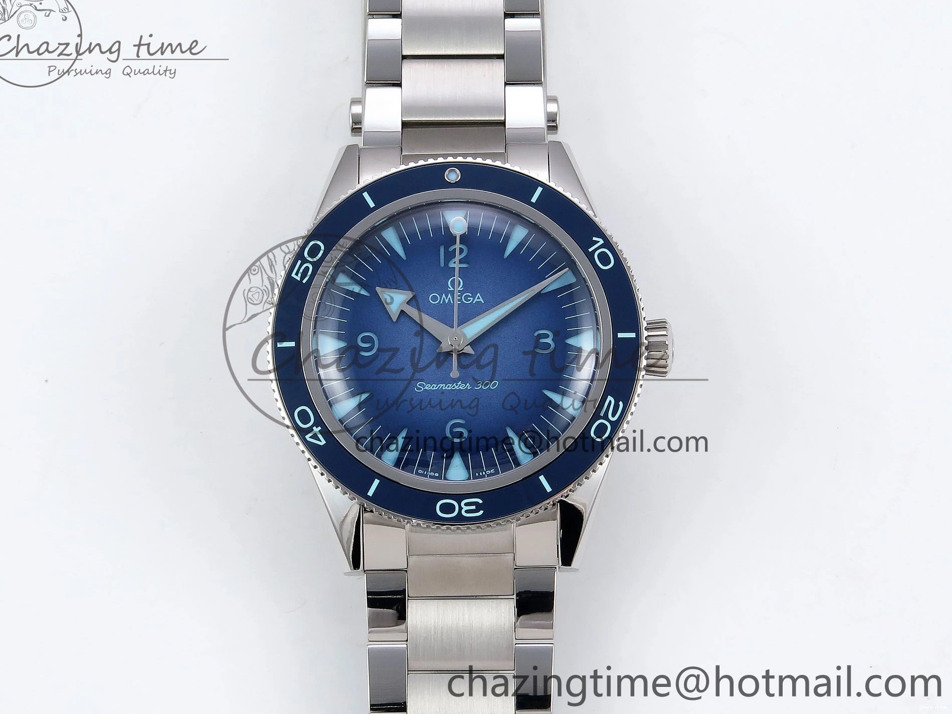 0308 Seamaster 300 Heritage VSF 1:1 Best Edition Blue Dial on SS Bracelet A8912 Super Clone Packable 7716
